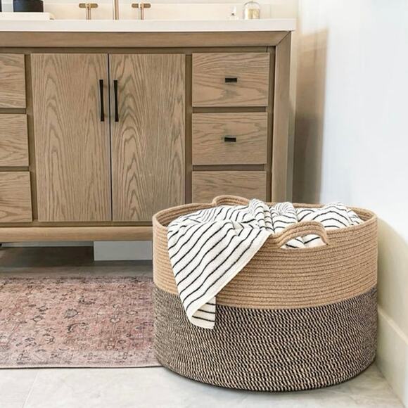 Extra Large Wicker Storage Basket home storage blanket basket - Picture 1 of 8